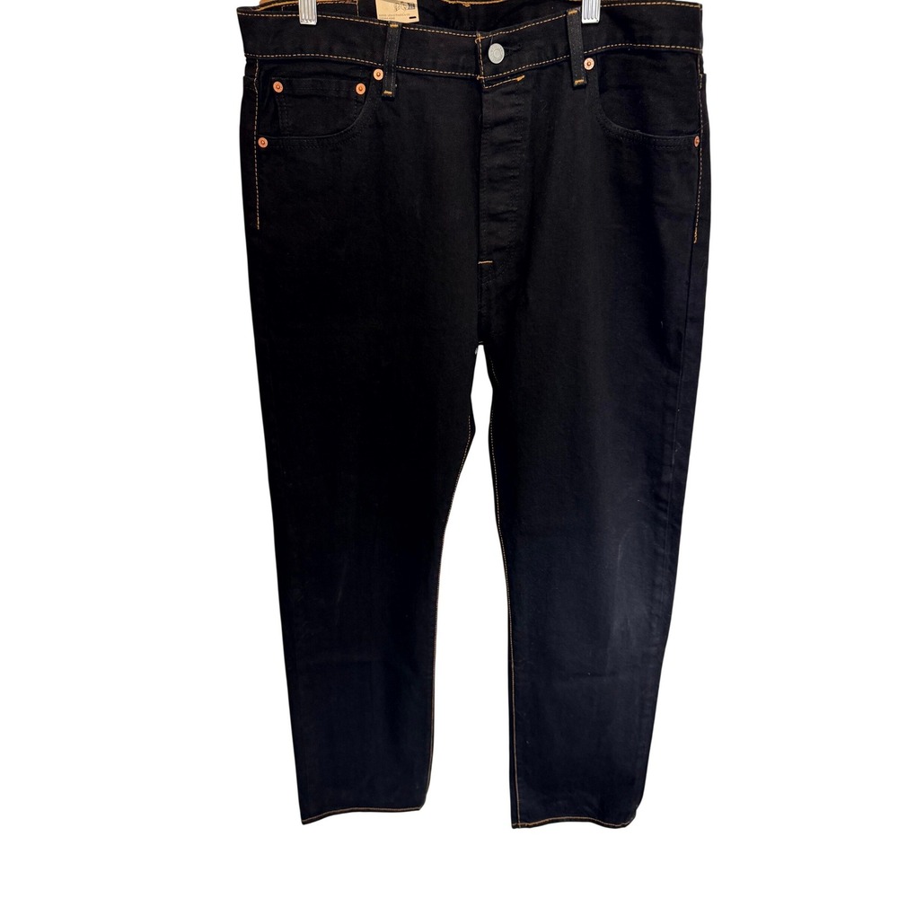 Levis 501 Original Stretch Mens Black Straight Leg Button Fly Jeans 36x34 NEW